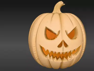 Jack O Lantern 3D Model Two Model Pack Halloween Print-Ready 3D model