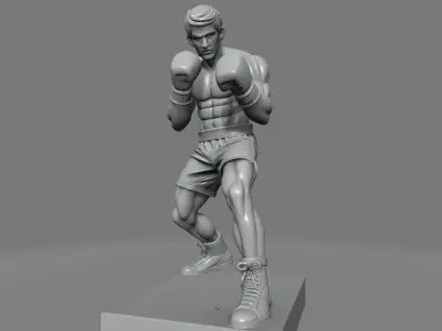 Boxer in Fighting Stance 3D print model