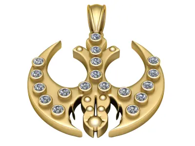 Crescent t Trident  PENDANT  3D print model