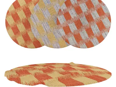 Round Rug Set 223 3D model