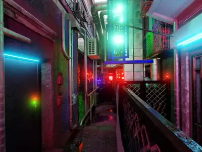 Cyberpunk Hong Kong streets 3D model