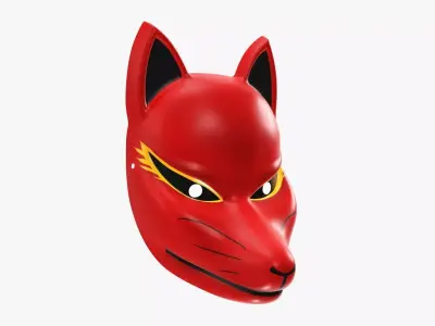Fox japanese mask 01 3D model