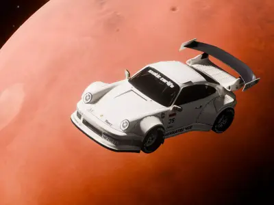 Space Car Free Scene 3D model