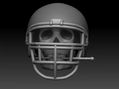 3D Printable American Football Helmet Skull Bubble Head 3D print model