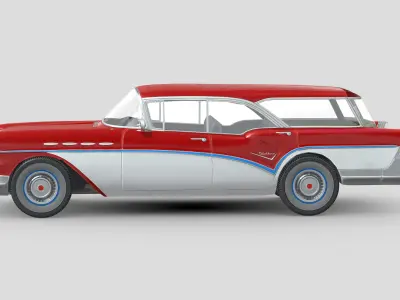 Buick Century Caballero 1957 Low-poly 3D model