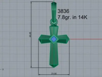 Cross Pendant 3836 3D print model