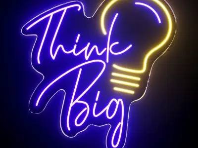 Think Big Neon Sign 3D model