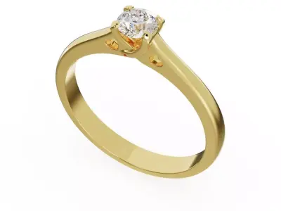 Engagement ring 3D print model 32