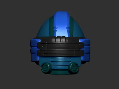 helmet high poly sculpt 3d printable ver 7 3D model 3D model 35