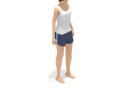 Pyramid 2  Yoga Exercise Woman Animation Low-poly 3D model