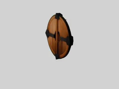 Wooden Shield - Game Asset 3D model