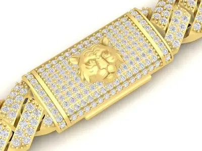 Luxury Cuban Link Bracelet with Medusa Head 3D Model 3627 3D print model