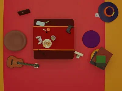 livingroom living room with hanging chairs 3D model