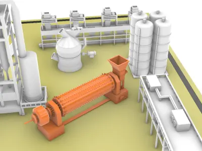 3D Printable Cement Factory Miniature 3D print model