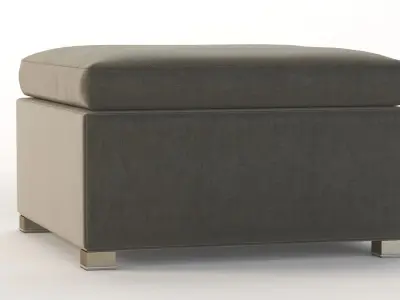 Cane Line Shape Footstool Ottoman 3D model