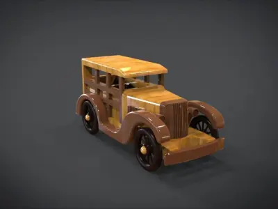 Toy Woody Wagon Low-poly 3D model
