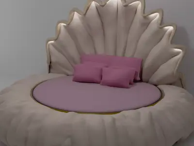Shell Bed Higher Poly Sculpted Free 3D model