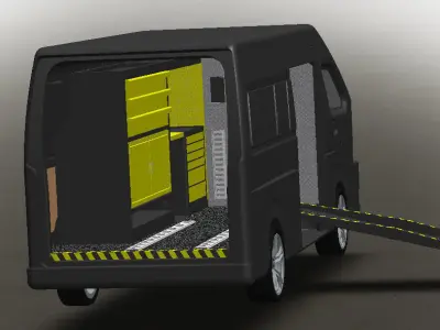 Workshop Van - Toyota hiace  3D model