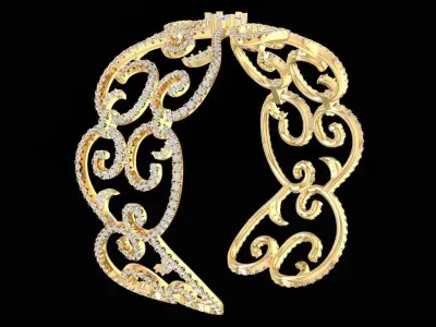 Luxury Filigree Diamond Bracelet for Women 2224 3D print model