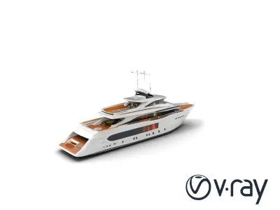 Ultra-Luxurious Superyacht Model Pack with Streamlined Hull a... Low-poly 3D model