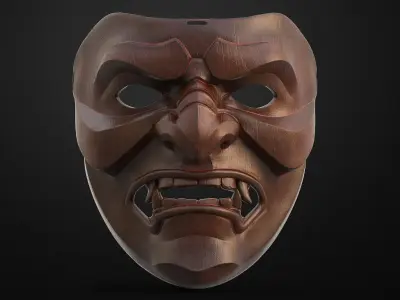 Kabuto Japanese Hannya Mask Oni Mask Samurai Mask 3D print model 3D print model