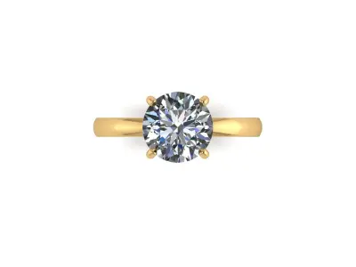 Solitaire Diamond Engagement Ring R1 3D print model purchase