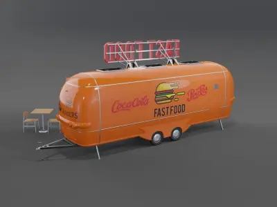Orenge Fast Food Trailer 3D model