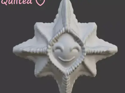 Smiley star ornaments 3D print model