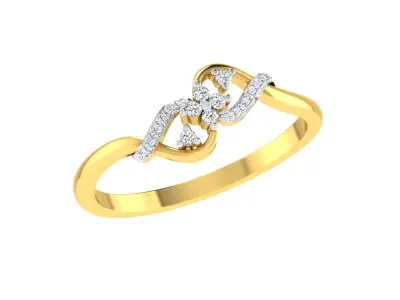 Solitaire Women Engagement Bypass Rings 3D print model