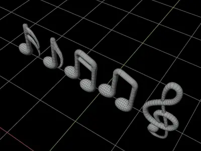 Musical Note Tone 3D Model 3D model