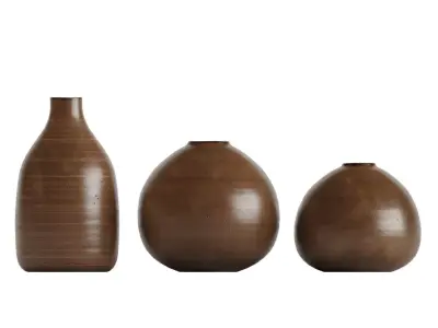 AKU ceramics set of Mini Vases 3D model