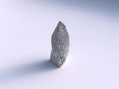 Vase twist tipped triangle with organic lattice and twisted t... 3D print model