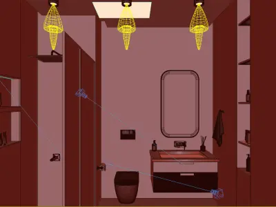 Modern Bathroom Interior Scene 3D model