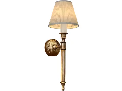 Grantham wall sconce in aged brass in the English style 3D model