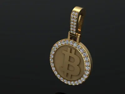 Bitcoin Pendant 3D Model Crypto Inspired Jewelry Design  3D print model