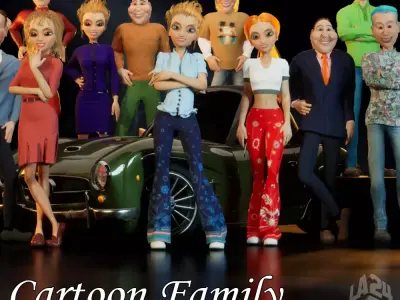 Cartoon Characters Mega Pack Low-poly 3D model