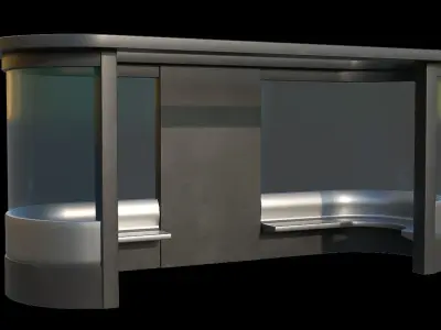 Game Ready Bus Stop 24 Low-poly 3D model