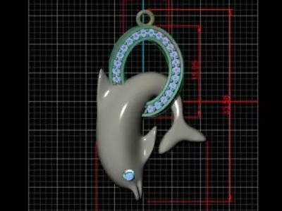 Dolphin pendant 3D print model