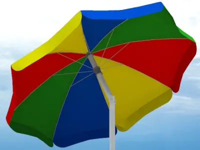 Beach Environments Umbrellas Bundle 3D model