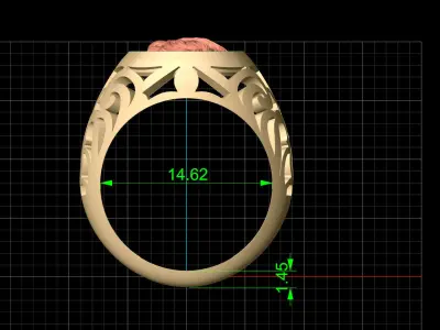 Eagle ring silver gold jewelry printable 3D model 3D print model