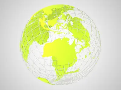Globe News Skeleton Lime 3D model