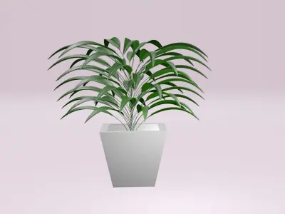 plant two plants in pot Free low-poly 3D model