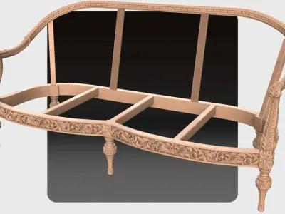 Carved canape for cnc 1 3D model