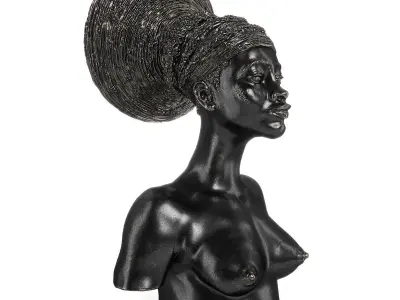 Malvina Hoffman Mangbetu Woman Dark metal Low-poly 3D model