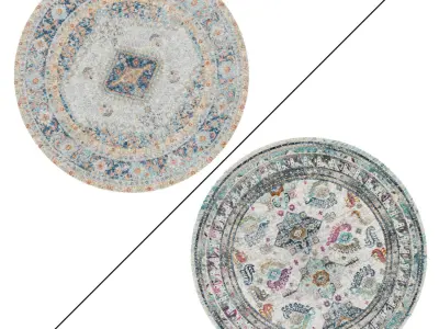 Round Rug Set 4 3D model