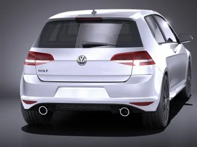 Volkswagen Golf VII GTI 2014 VRAY 3D model