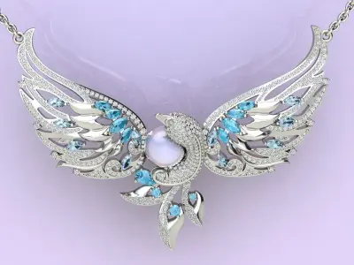  Swan with a pearl 3D print model