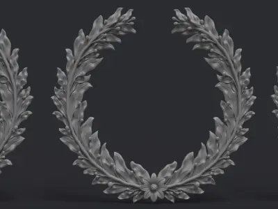 Laurel wreaths set 3D print model
