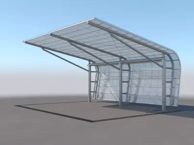 Carport Design With Steel Construction 2 3D model