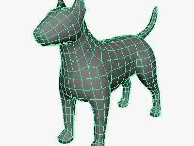 Low Poly Bull Terrier Low-poly 3D model